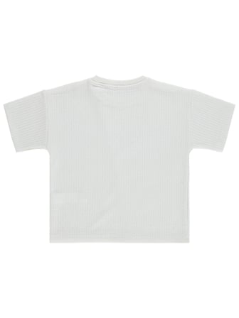 Civil Boys Çizgi Dokulu 10-13 Yaş Tişört - Beyaz