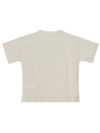 Civil Boys Altıgen Dokulu 6-9 Yaş Tişört - Bej
