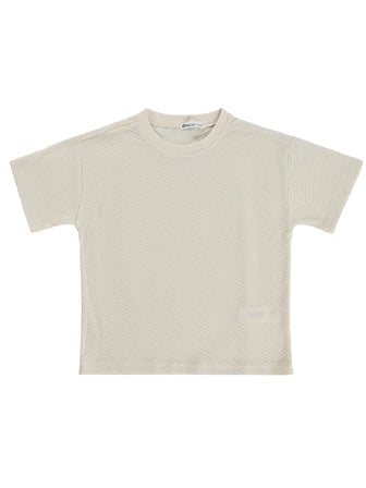 Civil Boys Altıgen Dokulu 10-13 Yaş Tişört - Bej