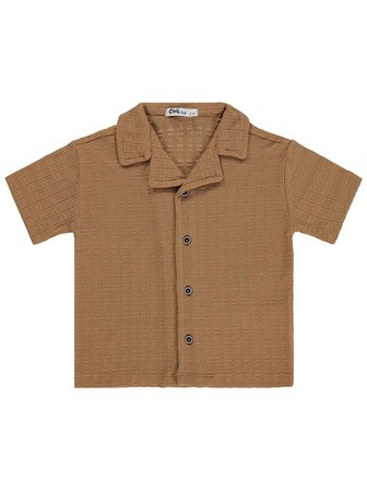 Civil Boys Kare Dokulu Tatil Yaka 2-5 Yaş Gömlek - Kahve