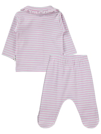 Civil Baby Çizgi Empirme 1-9 Ay Pijama Takımı - Beyaz