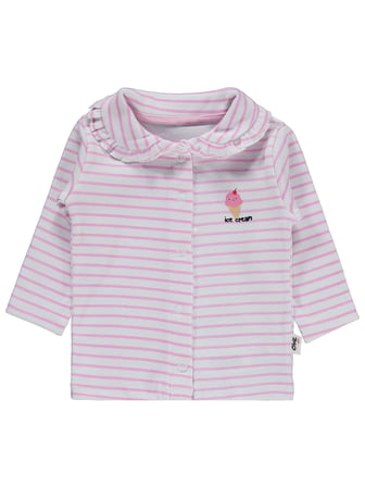 Civil Baby Çizgi Empirme 1-9 Ay Pijama Takımı - Beyaz
