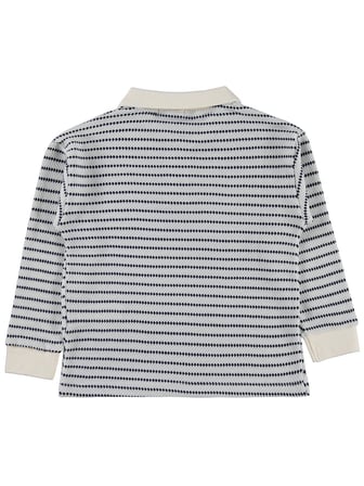 Civil Boys Çizgili Polo Yaka 6-9 Yaş Sweatshirt - Lacivert