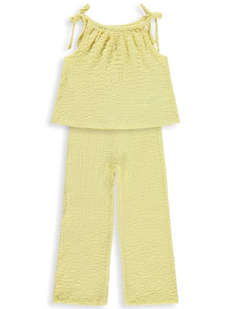 K26Y289-1 Civil Girls Fiyoklu 2-5 Yaş Takım - Sarı