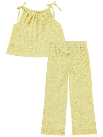 K26Y289-1 Civil Girls Fiyoklu 2-5 Yaş Takım - Sarı
