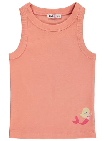 Civil Girls Denizkızı Baskılı Crop Atlet 6-9 Yaş Tişört - Pudra