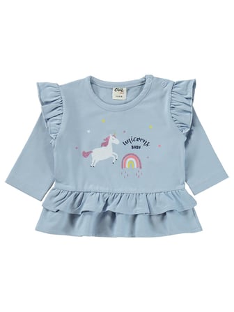 Civil Baby Unicorn Baskılı Fırfırlı 3-18 Ay Takım - Mavi