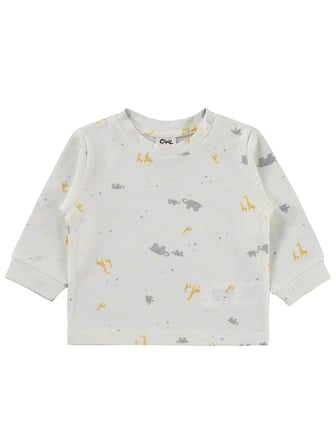 Civil Baby Zürafalı ve Filli 6-18 Ay Pijama Takımı - Ekru