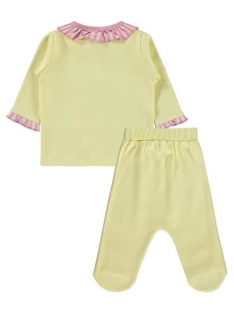 Civil Baby Fırfırlı Patikli 1-9 Ay Pijama Takımı - Sarı