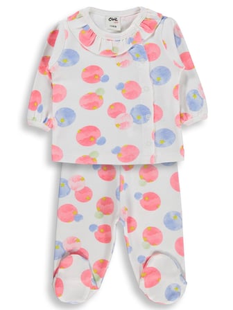 Civil Baby Suluboya Yıldız Emp Bandanalı 1-9 Ay Pijama Takımı - Ekru