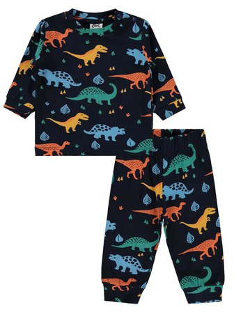 Civil Baby Dinozorlu 6-18 Ay Pijama Takımı - Lacivert