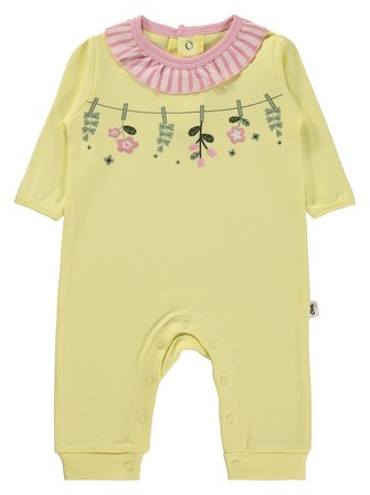 Civil Baby Çiçek Baskılı 3-18 Ay Tulum - Sarı