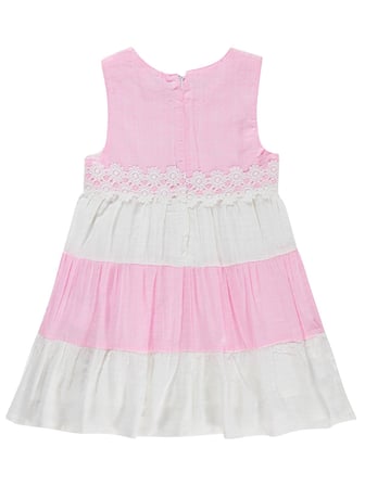 Civil Girls Çiçek Dantelli 2-5 Yaş Elbise - Pembe