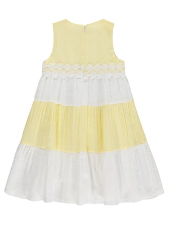 Civil Girls Çiçek Dantelli 6-9 Yaş Elbise - Sarı