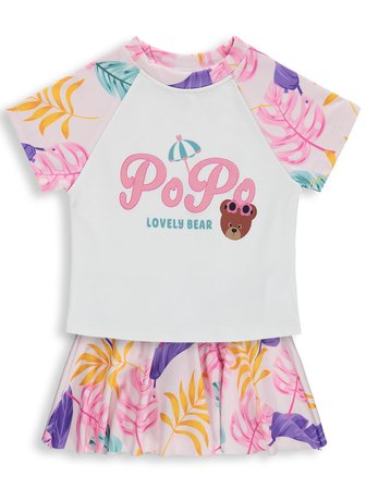 Civil Girls Lovely Bear Baskılı 2-12 Yaş Mayo Set - Pembe