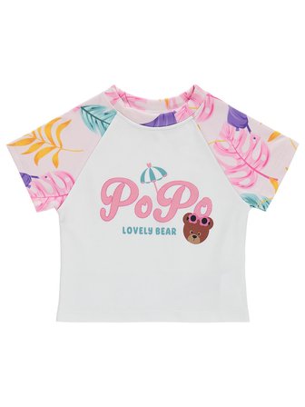 Civil Girls Lovely Bear Baskılı 2-12 Yaş Mayo Set - Pembe