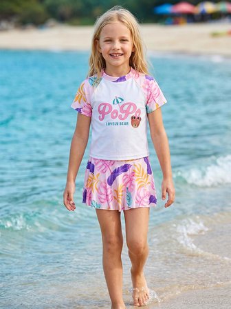 Civil Girls Lovely Bear Baskılı 2-12 Yaş Mayo Set - Pembe