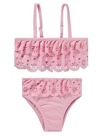 Civil Girls İki Katlı Lazer 2-12 Yaş Mayo Set - Pembe