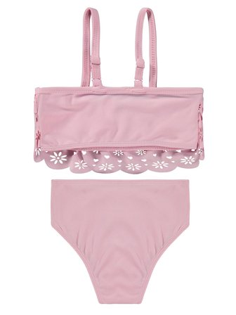 Civil Girls İki Katlı Lazer 2-12 Yaş Mayo Set - Pembe