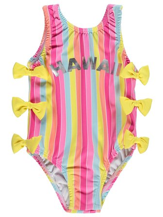 Civil Girls Renkli Çizgili 2-12 Yaş Mayo Set - Pembe