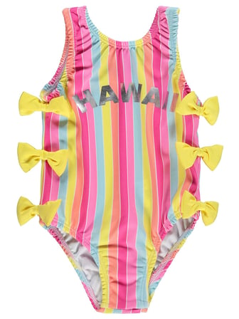Civil Girls Renkli Çizgili 2-12 Yaş Mayo Set - Pembe
