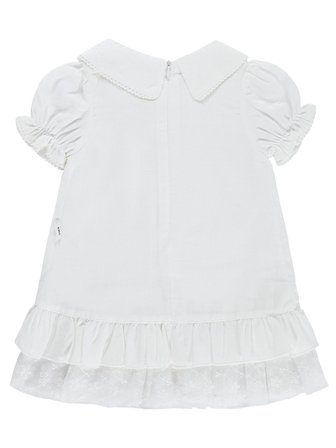 Civil Baby Etek Ucu Tüllü 6-18 Ay Elbise - Beyaz