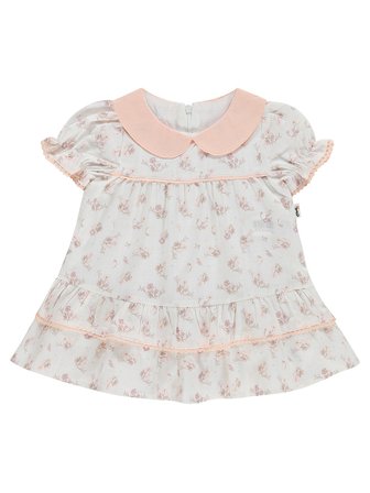Civil Baby Çiçek Empirme Bebe Yaka 6-18 Ay Elbise - Beyaz