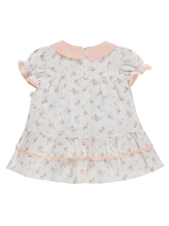 Civil Baby Çiçek Empirme Bebe Yaka 6-18 Ay Elbise - Beyaz
