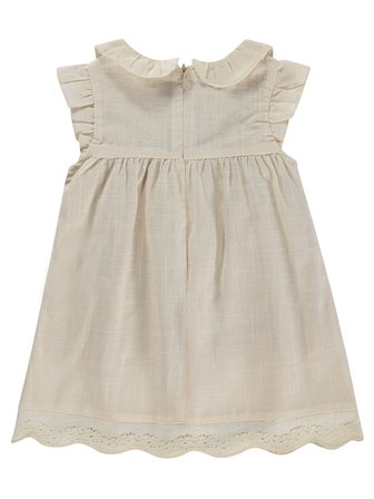 Civil Baby Bebek Yaka Dantelli 6-18 Ay Elbise - Bej