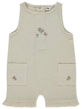 Civil Baby Cepli Çiçek Nakış 6-18 Ay Patiksiz Tulum - Bej