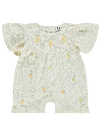 Civil Baby Limon Nakışlı 6-18 Ay Patiksiz Tulum - Ekru