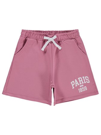 Civil Girls Paris Baskılı 6-9 Yaş Şort - Pembe