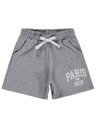 Civil Girls Paris Baskılı 2-5 Yaş Şort - Gri