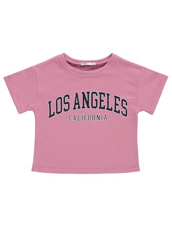 Civil Girls Los Angeles Baskılı Şortlu 2-5 Yaş Takım - Pembe