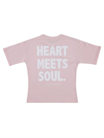Civil Girls Heart Baskılı 10-13 Yaş Tişört - Pudra