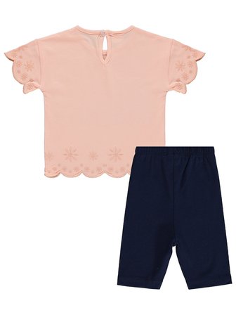 Civil Baby Düz Brodeli 6-18 Ay Takım - Pudra