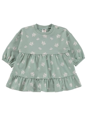 Civil Baby Çiçek Empirme Basic 6-18 Ay Elbise - Haki