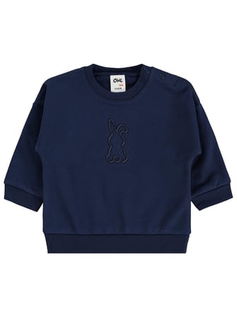 Civil Baby Tavşan Baskılı Basic 6-18 Ay Sweatshirt - Lacivert