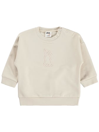 Civil Baby Tavşan Baskılı Basic 6-18 Ay Sweatshirt - Bej
