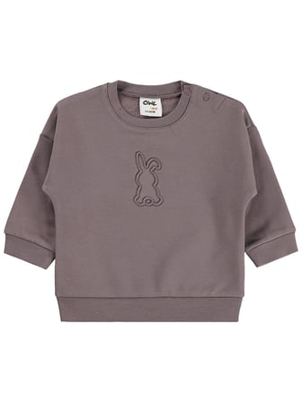 Civil Baby Tavşan Baskılı Basic 6-18 Ay Sweatshirt - Kahve