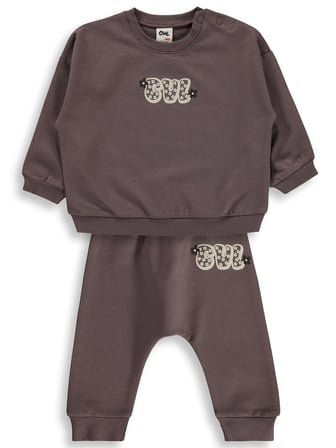 Civil Baby CVL Baskılı Basic 6-18 Ay Takım - Kahve