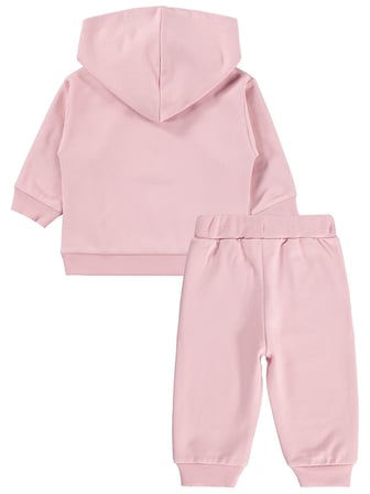 Civil Baby Tavşan Baskılı Kapşonlu Basic 6-18 Ay Takım - Pembe