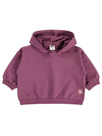 Civil Baby Çiçek Nakışlı Kapşonlu Basic 6-18 Ay Sweatshirt - Lila
