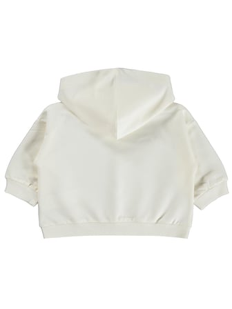 Civil Baby Çiçek Nakışlı Kapşonlu Basic 6-18 Ay Sweatshirt - Ekru