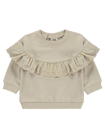 Civil Baby Fırfırlı Basic 6-18 Ay Sweatshirt - Bej