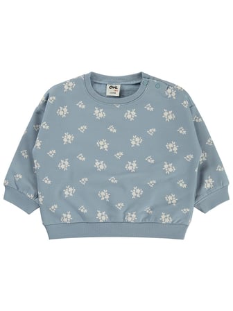 Civil Baby Çiçek Empirme Basic 6-18 Ay Sweatshirt - Mavi