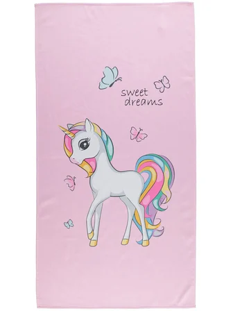 Civil Girls Unicorn Baskılı Havlu 2-10 Yaş - Pembe