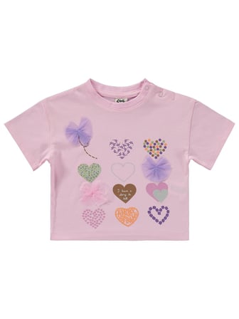 Civil Baby Kalp Nakışlı 6-18 Ay Takım - Pembe