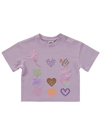Civil Baby Kalp Nakışlı 6-18 Ay Takım - Lila