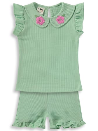 Civil Baby Yaka Nakışlı 6-18 Ay Takım - Yeşil